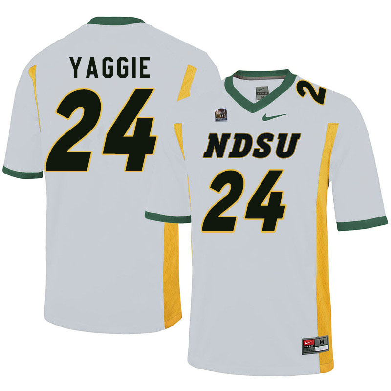 Men #24 Carson Yaggie North Dakota State Bison College Football Jerseys Sale-White - Click Image to Close